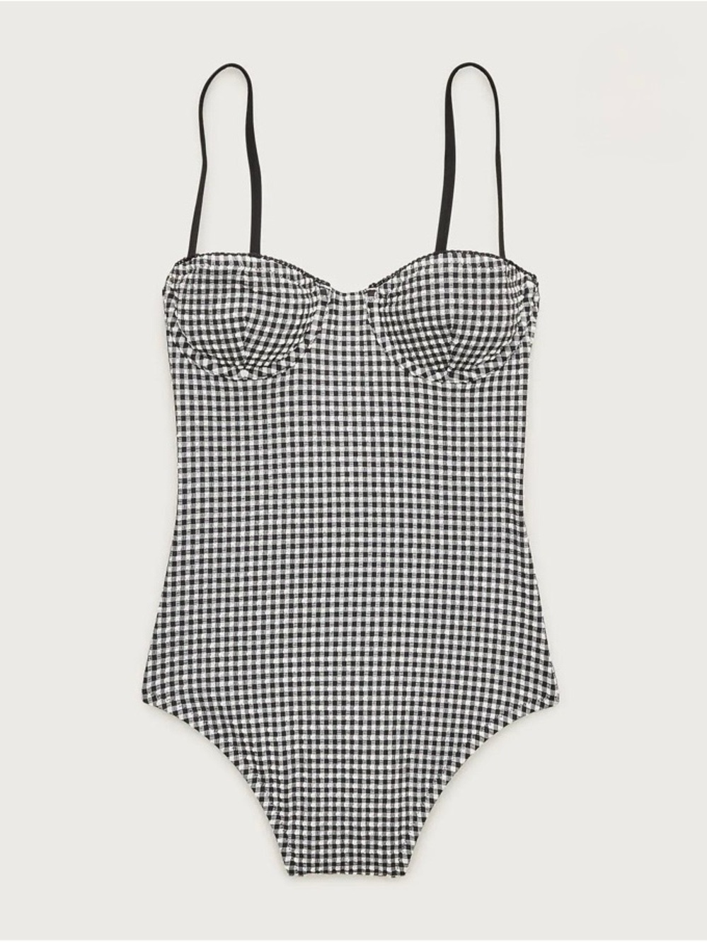 NEW J. CREW one-piece balconette underwire in gingham print CS528 $138 size 2